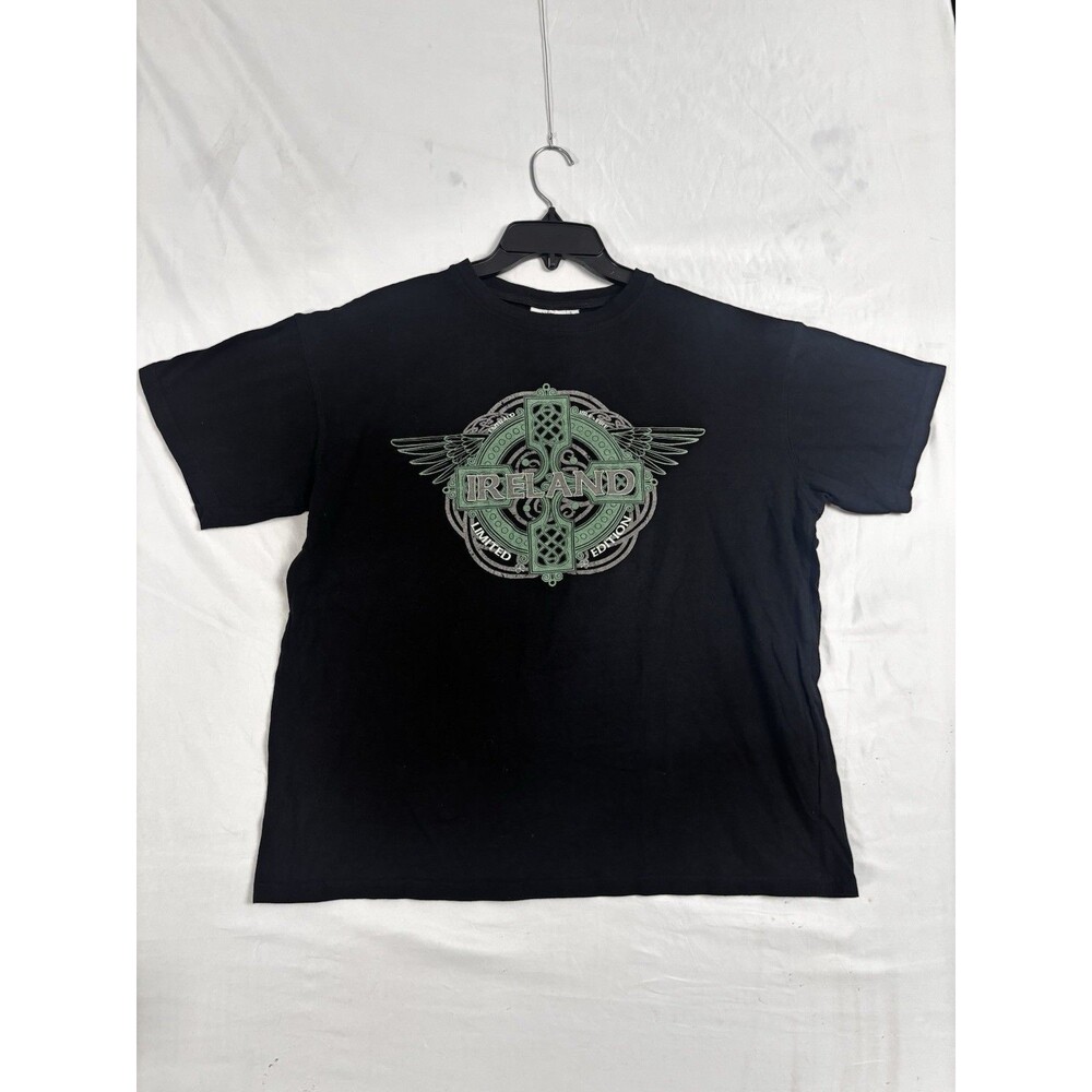 Traditional Craftwear Ireland Celtic Cross Graphic Black T-Shirt Men’s Large